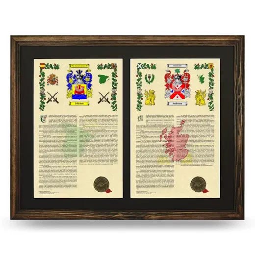 Double Armorial History Framed- Brown