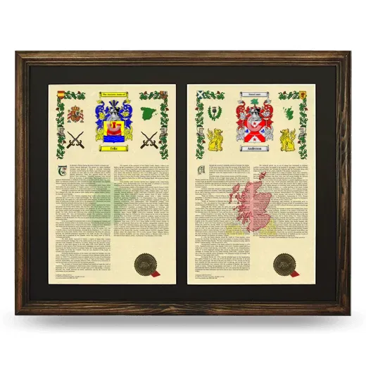Double Armorial History Framed- Brown