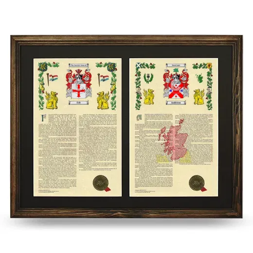 Double Armorial History Framed- Brown
