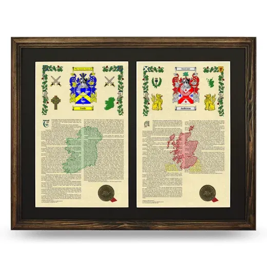 Double Armorial History Framed- Brown