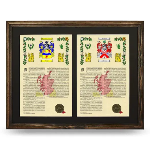Double Armorial History Framed- Brown