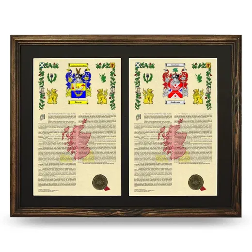 Double Armorial History Framed- Brown