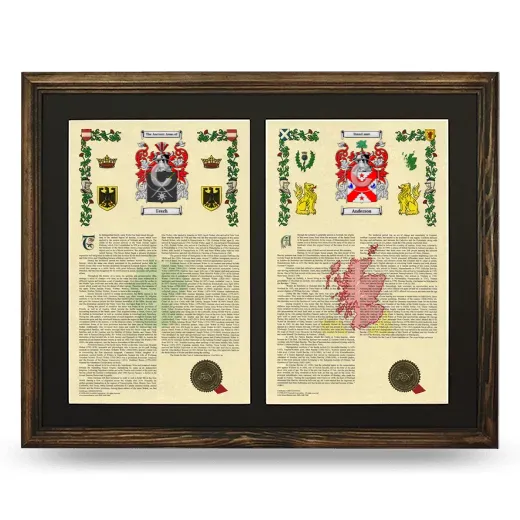 Double Armorial History Framed- Brown