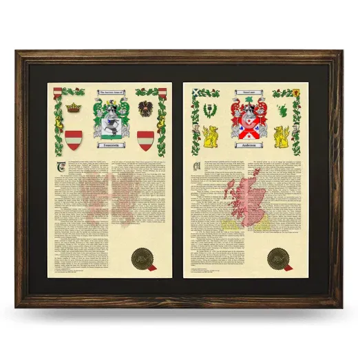 Double Armorial History Framed- Brown