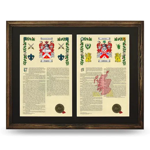 Double Armorial History Framed- Brown