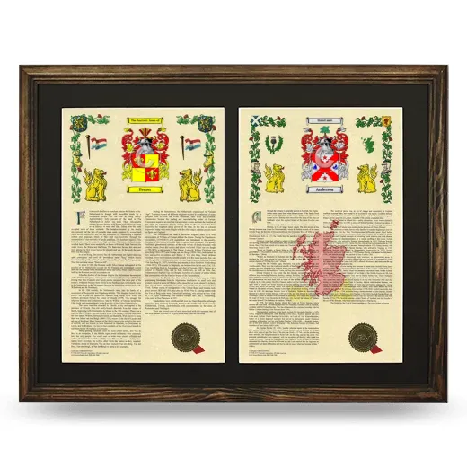 Double Armorial History Framed- Brown