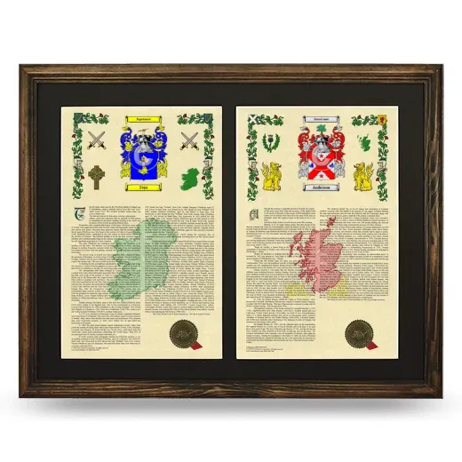 Double Armorial History Framed- Brown