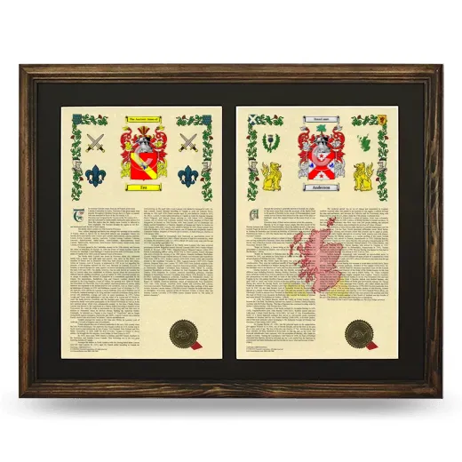 Double Armorial History Framed- Brown