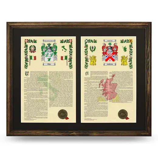 Double Armorial History Framed- Brown