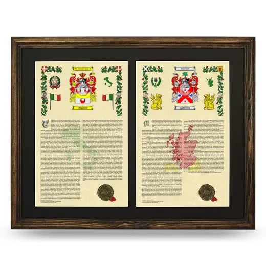 Double Armorial History Framed- Brown