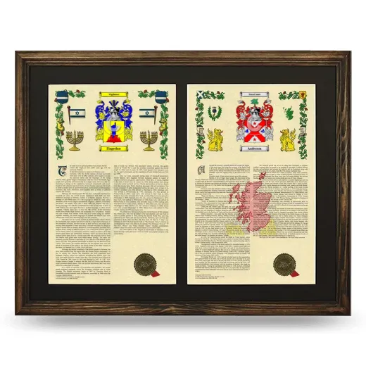 Double Armorial History Framed- Brown