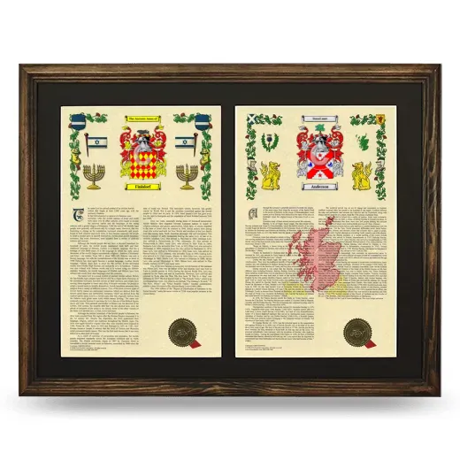 Double Armorial History Framed- Brown