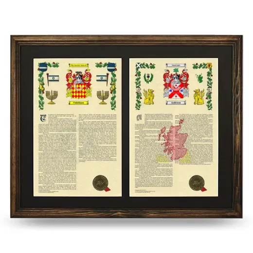 Double Armorial History Framed- Brown