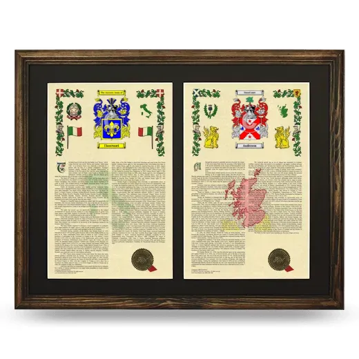 Double Armorial History Framed- Brown