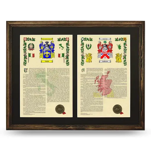 Double Armorial History Framed- Brown