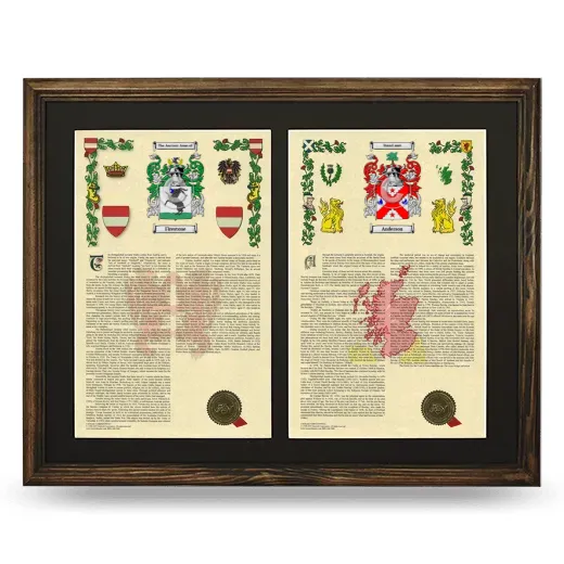 Double Armorial History Framed- Brown