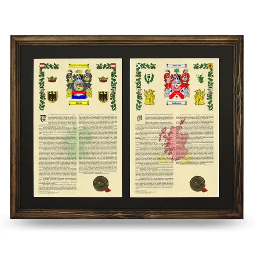 Double Armorial History Framed- Brown