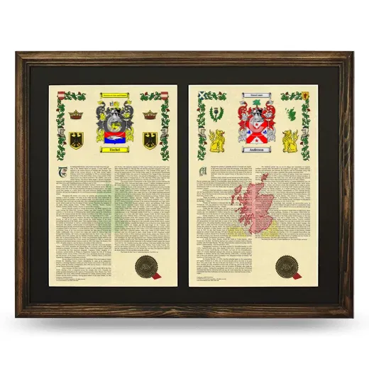 Double Armorial History Framed- Brown