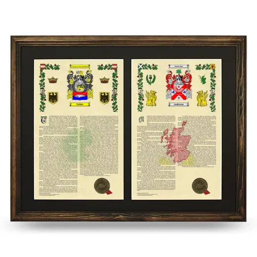 Double Armorial History Framed- Brown