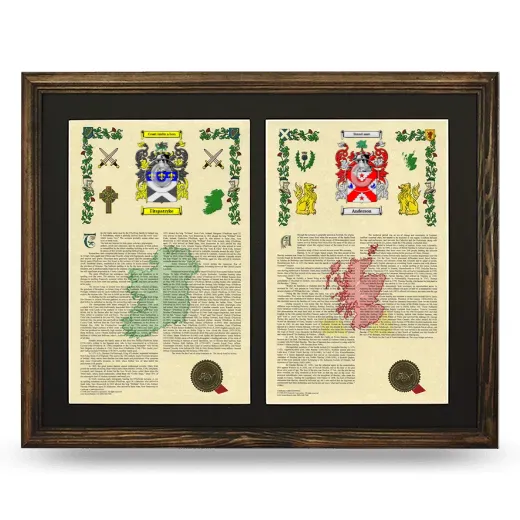 Double Armorial History Framed- Brown
