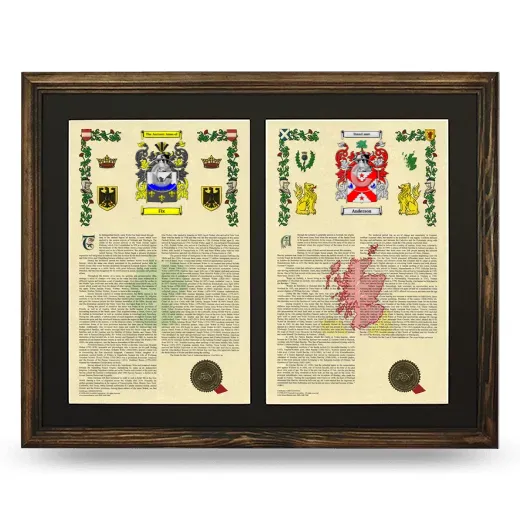 Double Armorial History Framed- Brown
