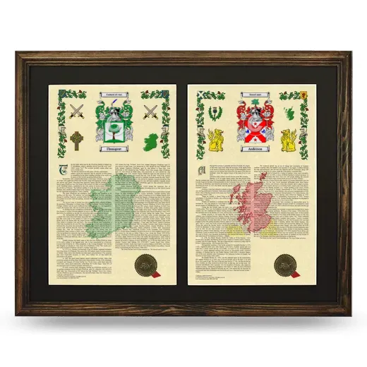 Double Armorial History Framed- Brown