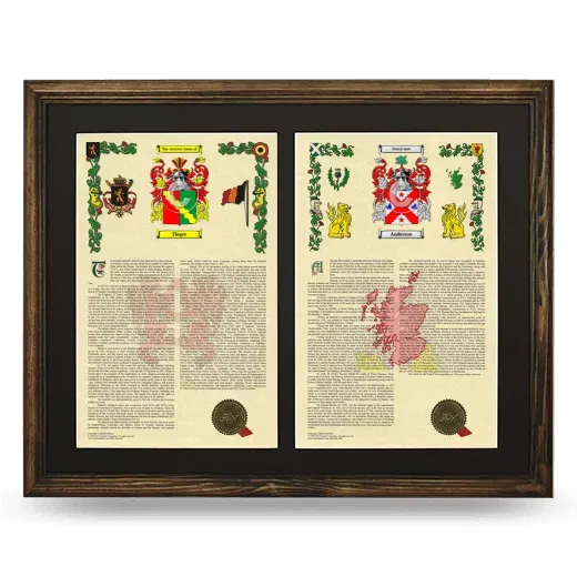 Double Armorial History Framed- Brown