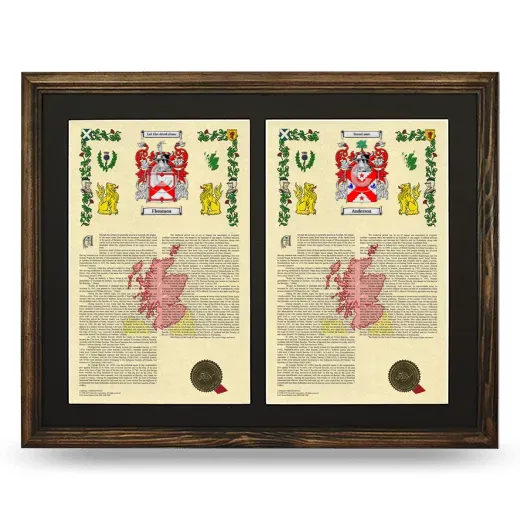 Double Armorial History Framed- Brown
