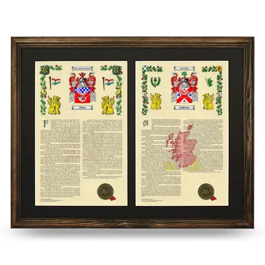 Double Armorial History Framed- Brown