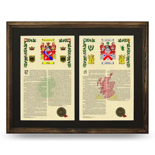 Double Armorial History Framed- Brown