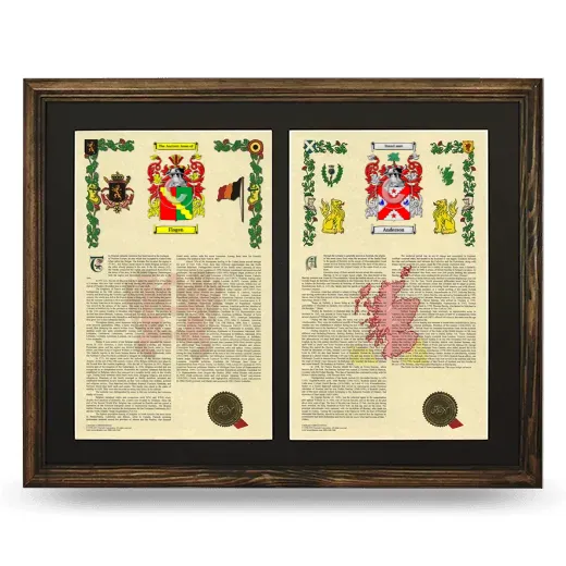 Double Armorial History Framed- Brown