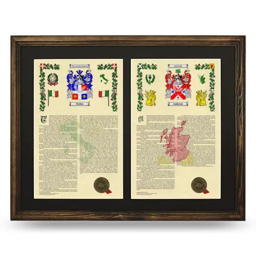 Double Armorial History Framed- Brown