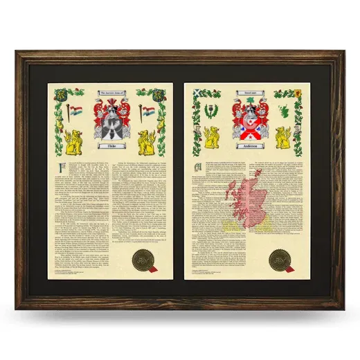 Double Armorial History Framed- Brown