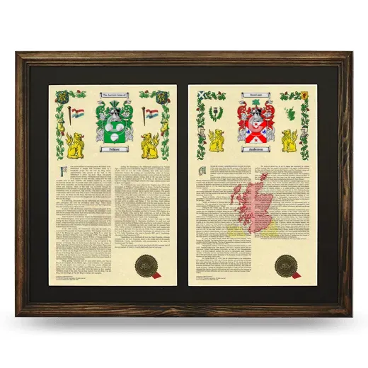 Double Armorial History Framed- Brown