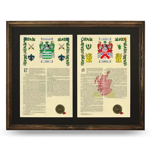 Double Armorial History Framed- Brown