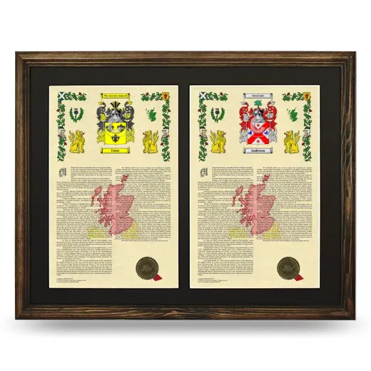 Double Armorial History Framed- Brown