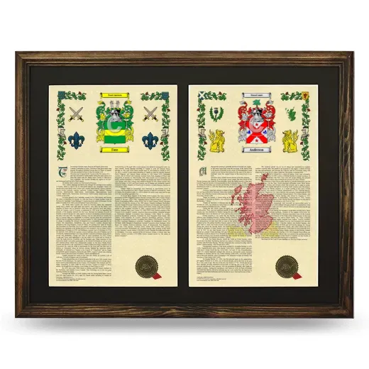 Double Armorial History Framed- Brown