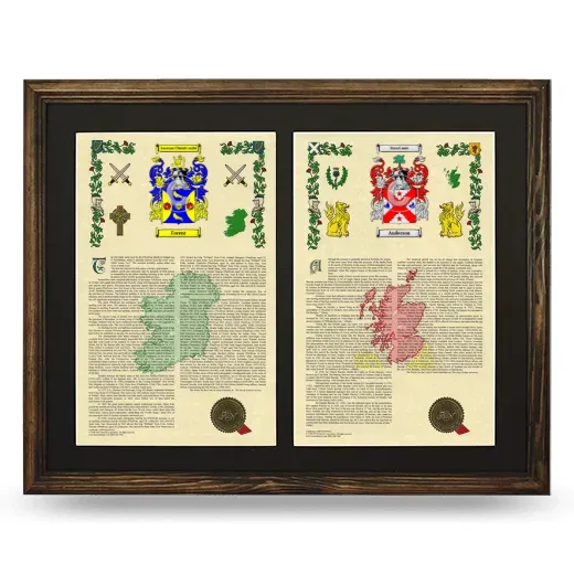 Double Armorial History Framed- Brown