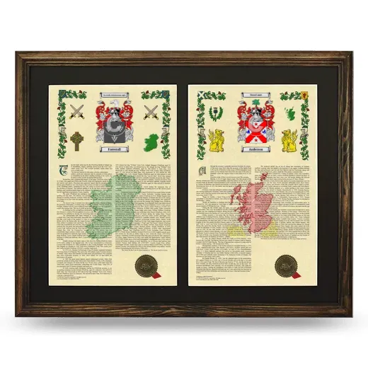 Double Armorial History Framed- Brown
