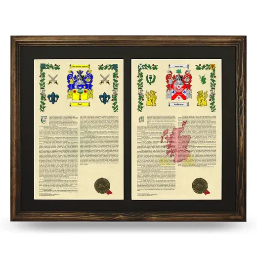 Double Armorial History Framed- Brown