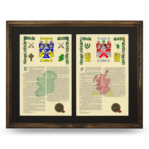 Double Armorial History Framed- Brown
