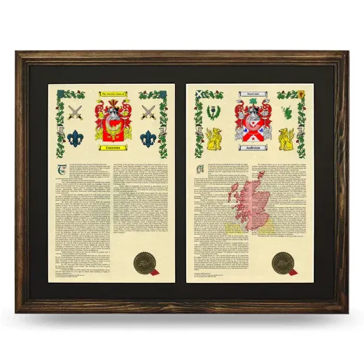 Double Armorial History Framed- Brown