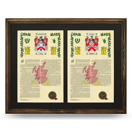 Double Armorial History Framed- Brown