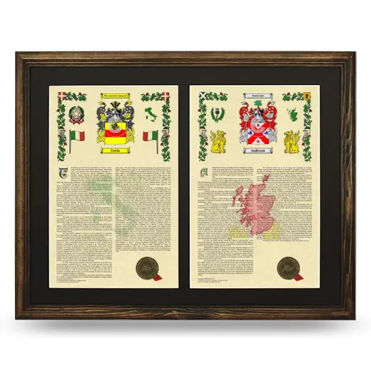 Double Armorial History Framed- Brown