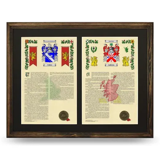 Double Armorial History Framed- Brown