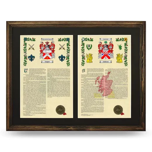 Double Armorial History Framed- Brown