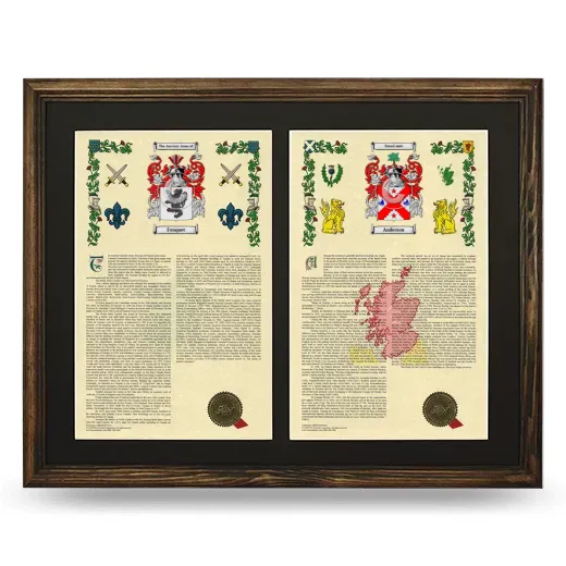 Double Armorial History Framed- Brown