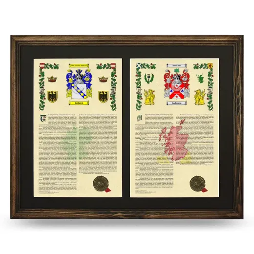 Double Armorial History Framed- Brown