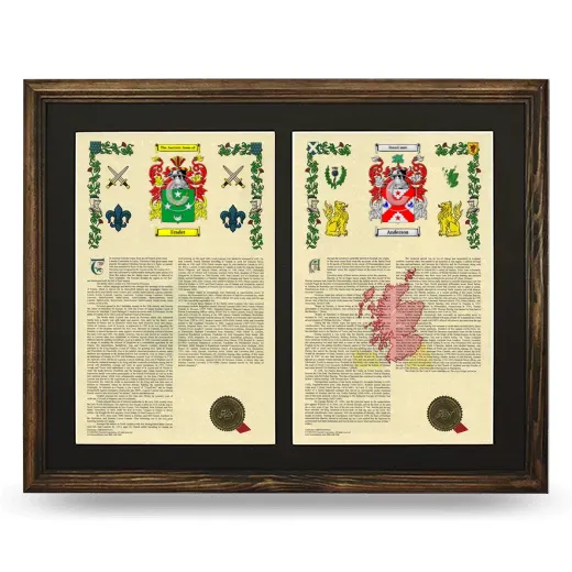 Double Armorial History Framed- Brown
