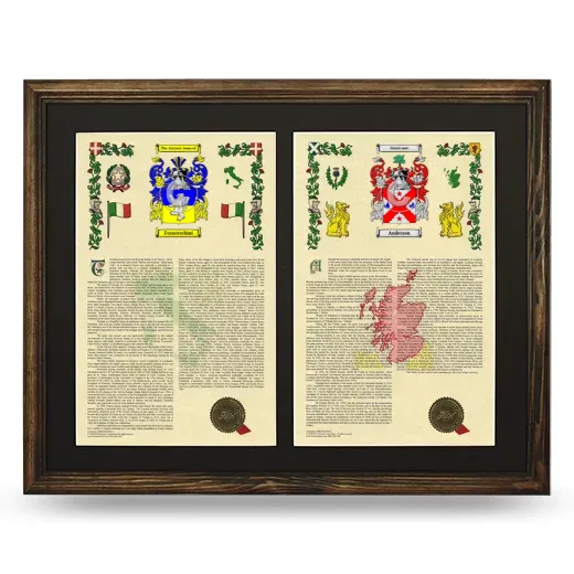 Double Armorial History Framed- Brown